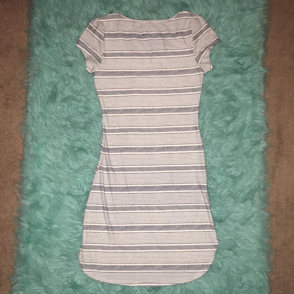 NWT Mudd gray & white, short sleeve, mini dress - Picture 6 of 8